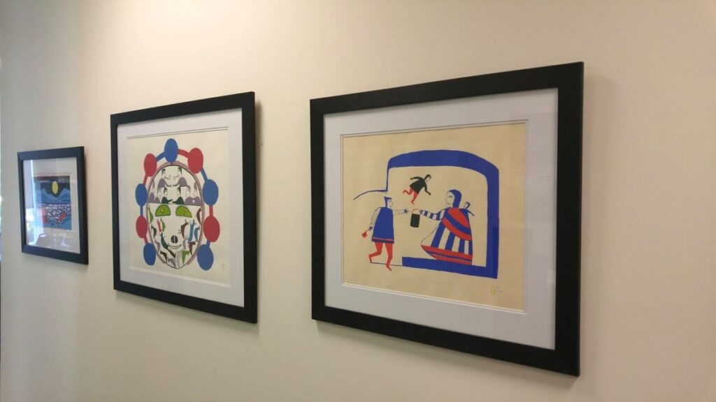 Custom frames for artwork on display at Capulet Art & Framing – Vancouver framing experts Terms of Service Capulet Art & Framing – customer installation photo