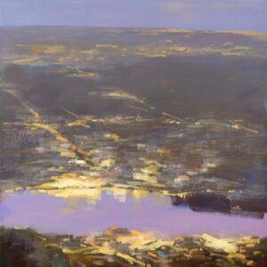 Noisy Age, Silent City #1 by William Liao – City lights painting, 36x48 inches