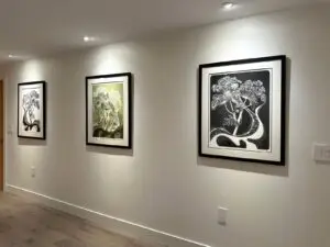 Framed artworks delivered and installed on location in Vancouver by Capulet Art & Framing
